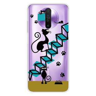 For Xiaomi Redmi K30 Shockproof Painted Transparent TPU Protective Case(Cat)