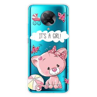 For Xiaomi Redmi K30 Pro Shockproof Painted Transparent TPU Protective Case(Cute Cat)