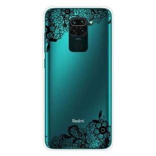 For Xiaomi Redmi Note 9 Shockproof Painted Transparent TPU Protective Case(Lace Flower)