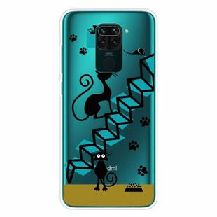 For Xiaomi Redmi Note 9 Shockproof Painted Transparent TPU Protective Case(Cat)