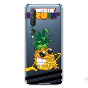 For Xiaomi Mi 10 5G Shockproof Painted Transparent TPU Protective Case(Pineapple)