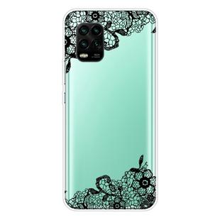 For Xiaomi Mi 10 Lite 5G Shockproof Painted Transparent TPU Protective Case(Lace Flower)