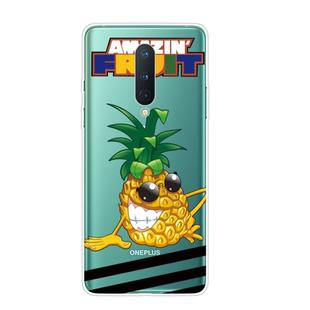 For OnePlus 8 Shockproof Painted Transparent TPU Protective Case(Pineapple)