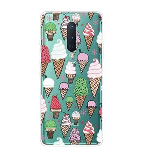 For OnePlus 8 Shockproof Painted Transparent TPU Protective Case(Ice Cream)