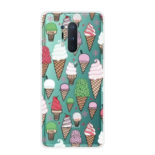 For OnePlus 8 Pro Shockproof Painted Transparent TPU Protective Case(Ice Cream)