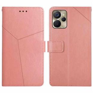 For Realme 9i 5G HT01 Y-shaped Pattern Flip Leather Phone Case(Pink)