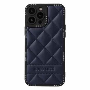 For iPhone 14 Pro Max Diamond Pattern Leather Phone Case(Blue)