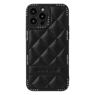 For iPhone 13 Diamond Pattern Leather Phone Case(Black)