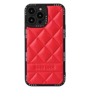 For iPhone 13 Diamond Pattern Leather Phone Case(Red)