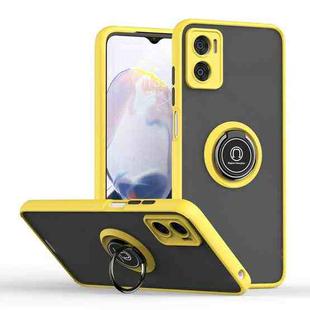 For Motorola Moto E22 Q Shadow 1 Series TPU + PC Phone Case with Ring Holder(Yellow)