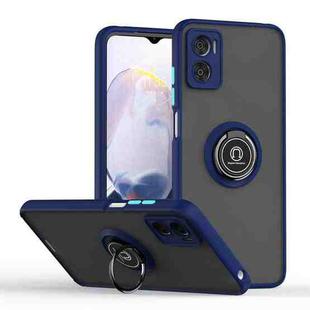 For Motorola Moto E22 Q Shadow 1 Series TPU + PC Phone Case with Ring Holder(Royal Blue)