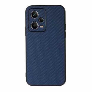 For Xiaomi Redmi Note 12 Pro 5G China Carbon Fiber Texture Shockproof Protective Phone Case(Blue)