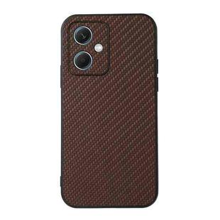 For Xiaomi Redmi Note 12 China Carbon Fiber Texture Shockproof Protective Phone Case(Brown)