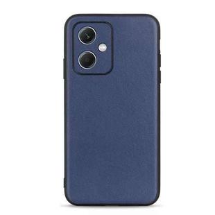 For Xiaomi Redmi Note 12 China Sheep Texture Genuine Leather Shockproof Phone Case(Blue)