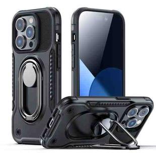 For iPhone 14 Plus JOYROOM PC + TPU Dual-layer Shockproof Phone Case with Rotating Holder(Black)