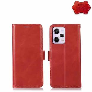 For Xiaomi Redmi Note 12 Pro 5G China Crazy Horse Top Layer Cowhide Leather Phone Case(Red)