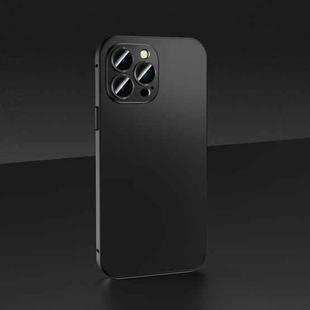 For iPhone 14 Plus Skin Feel Frosted Metal Phone Case(Black)