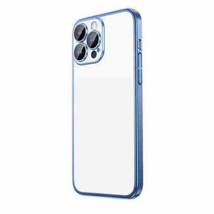 For iPhone 12 Extremely Dazzling Frosted Electroplating Phone Case(Sierra Blue)