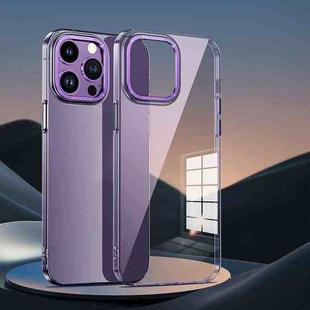 For iPhone 13 Extreme Series Big Hole HD PC Phone Case(Transparent Purple)