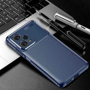 For Xiaomi Redmi Note 12 Pro+ China Carbon Fiber Texture Shockproof TPU Phone Case(Blue)