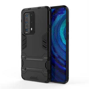 For Huawei P40 Shockproof PC + TPU Protective Case with Hidden Holder(Black)
