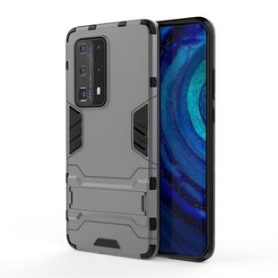 For Huawei P40 Pro Shockproof PC + TPU Protective Case with Hidden Holder(Grey)