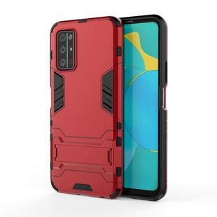 For Huawei Honor 30S Shockproof PC + TPU Protective Case with Hidden Holder(Red)