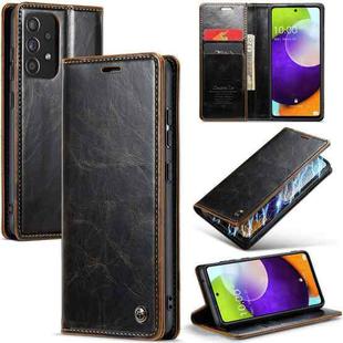 For Samsung Galaxy A52 CaseMe 003 Crazy Horse Texture Leather Phone Case(Coffee)