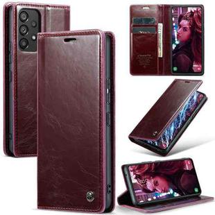 For Samsung Galaxy A53 CaseMe 003 Crazy Horse Texture Leather Phone Case(Wine Red)