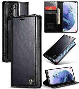 For Samsung Galaxy S21 5G CaseMe 003 Crazy Horse Texture Leather Phone Case(Black)