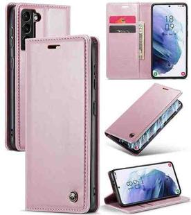 For Samsung Galaxy S21+ 5G CaseMe 003 Crazy Horse Texture Leather Phone Case(Rose Gold)