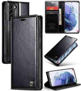 For Samsung Galaxy S21+ 5G CaseMe 003 Crazy Horse Texture Leather Phone Case(Black)
