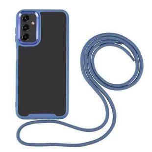For Samsung Galaxy A14 5G Electroplating Hawkeye Phone Case with Lanyard(Blue)