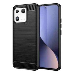 For Xiaomi 13 Brushed Texture Carbon Fiber TPU Phone Case(Black)