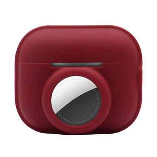 For AirPods Pro 2 / AirTag 2 in 1 Shockproof Full Coverage Silicone Protective Case(Wine Red)