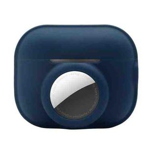 For AirPods Pro 2 / AirTag 2 in 1 Shockproof Full Coverage Silicone Protective Case(Dark Blue)