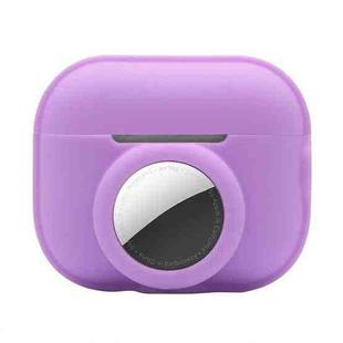 For AirPods Pro 2 / AirTag 2 in 1 Shockproof Full Coverage Silicone Protective Case(Purple)