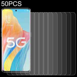 For OPPO A1 Pro / Reno8 T 5G 50pcs 0.26mm 9H 2.5D Tempered Glass Film