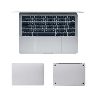 For MacBook Retina 12 inch A1534 4 in 1 Upper Cover Film + Bottom Cover Film + Full-support Film + Touchpad Film Laptop Body Protective Film Sticker(Apple Silver)