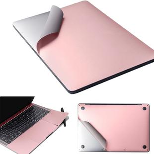 For MacBook Air 11.6 inch A1370 / A1465 4 in 1 Upper Cover Film + Bottom Cover Film + Full-support Film + Touchpad Film Laptop Body Protective Film Sticker(Rose Gold)