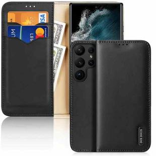For Samsung Galaxy S23 Ultra 5G DUX DUCIS Hivo Series Cowhide Texture Leather Phone Case(Black)