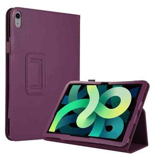 For iPad 10th Gen 10.9 2022 Litchi Texture Leather Smart Tablet Case with Holder(Purple)