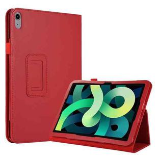 For iPad 10th Gen 10.9 2022 Litchi Texture Leather Smart Tablet Case with Holder(Red)