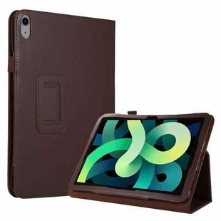 For iPad 10th Gen 10.9 2022 Litchi Texture Leather Smart Tablet Case with Holder(Brown)