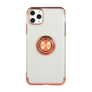 For iPhone 11 Pro Electroplating TPU Protective Case with Ring Holder(Rose Gold)