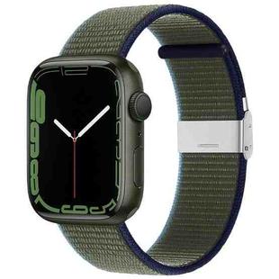 Metal Buckle Nylon Strap For Apple Watch Series 8&7 41mm / SE 2&6&SE&5&4 40mm / 3&2&1 38mm(Olive Green)