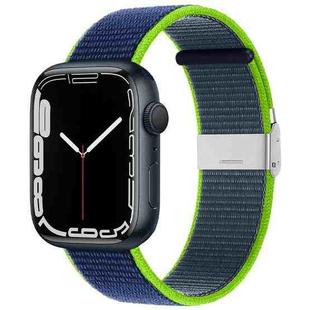 Metal Buckle Nylon Strap For Apple Watch Series 8&7 41mm / SE 2&6&SE&5&4 40mm / 3&2&1 38mm(Lime Green)