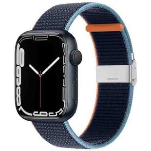 Metal Buckle Nylon Strap For Apple Watch Series 8&7 41mm / SE 2&6&SE&5&4 40mm / 3&2&1 38mm(Navy Blue)