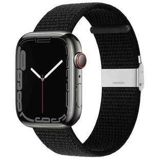 Metal Buckle Nylon Strap For Apple Watch Series 8&7 41mm / SE 2&6&SE&5&4 40mm / 3&2&1 38mm(Black)