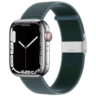 Metal Buckle Nylon Strap For Apple Watch Series 8&7 41mm / SE 2&6&SE&5&4 40mm / 3&2&1 38mm(Pine Green)